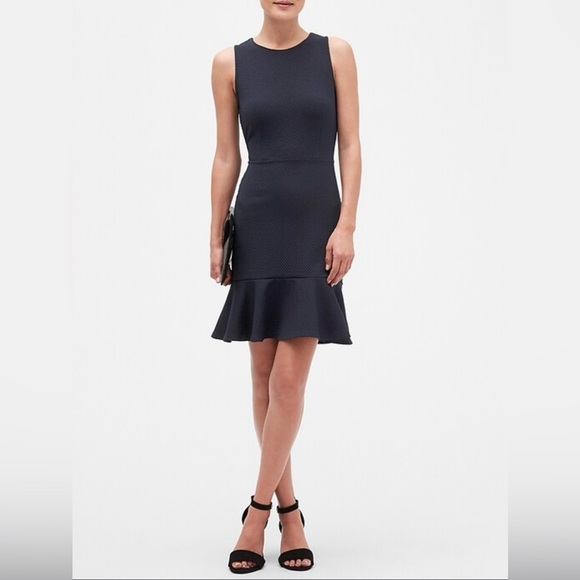 LOFT Dresses & Skirts - ANN TAYLOR LOFT Black Ruffle Hem Sheath Dress